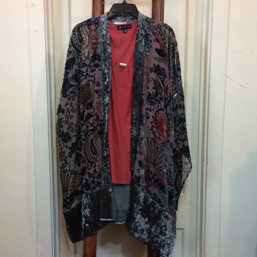 Cut Velvet Kimono by Mystree
